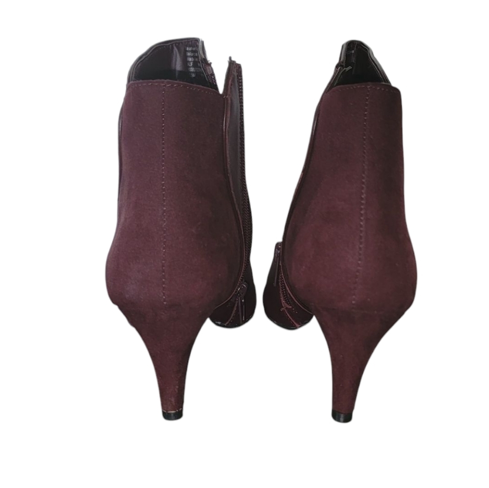 Alfani Harpper l Malbec Leather Dark Mauve 2.5" Heel Women Boots Size 7.5 M - Picture 2 of 12